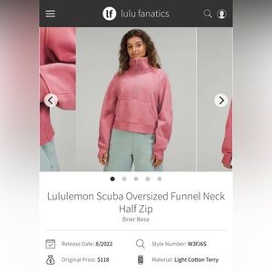 Lululemon Scuba Oversized Funnel Neck Half Zip